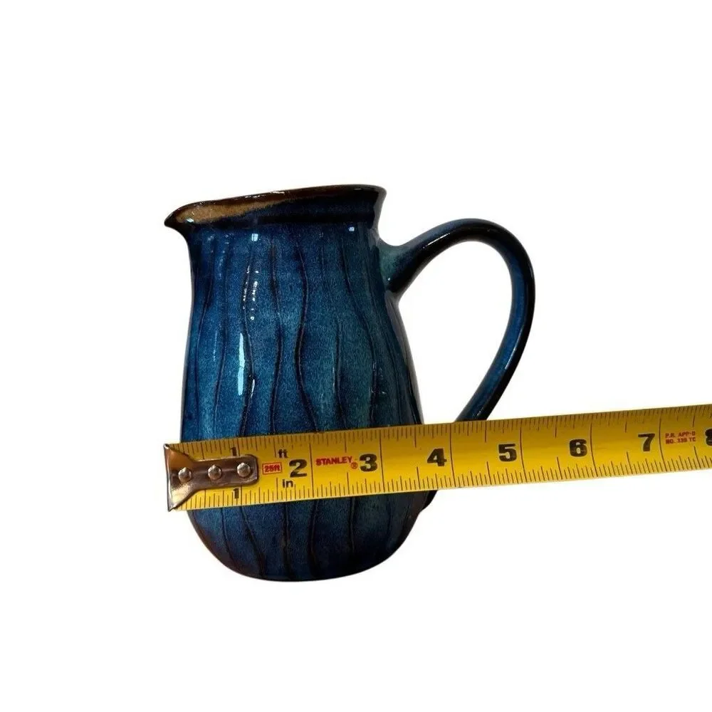 Frank Philipps Pottery Ceramic  Pitcher Blue Hand Made